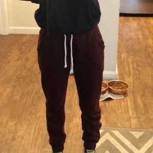 Zumiez maroon high waisted joggers
